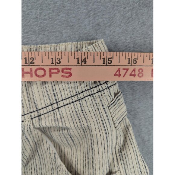 Tommy Hilfiger Pants Womens 8 Beige Stripe Gaucho Fit Capri Cropped Casual - Picture 4 of 13